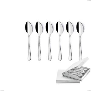 Set of 6 Charme Coffee Spoons in Book-Style Box, Polished 18/10 Stainless Steel (aisi 304), 2.5 mm Thickness