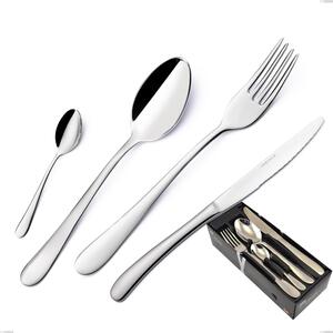 Charme 24 Piece Cutlery Set in Space-Saving Packaging, Polished 18/10 Stainless Steel (aisi 304), 2.5 mm Thickness