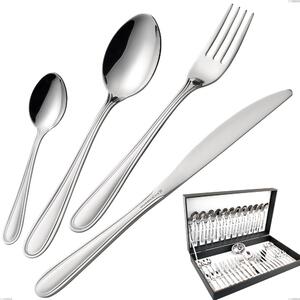 51-Piece City Cutlery Set in Canteen Box, Cheap Knife, Stainless Steel 18.10 (Aisi304), 1.8 mm Thickness
