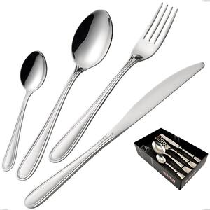 City 24-Piece Cutlery Set in Showcase Box, Economical Knife, Stainless Steel 18.10 (Aisi304), 1.8 mm Thickness