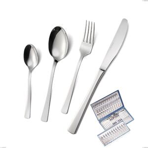 Doram 75 Piece Cutlery Set in Canteen Box, Polished AISI 304 Stainless Steel, 2.5 mm Thickness