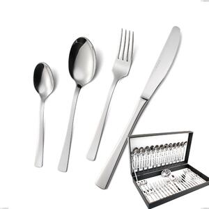 Doram 51 Piece Cutlery Set in Canteen Box, Polished AISI 304 Stainless Steel, 2.5 mm Thickness, Economical Knife