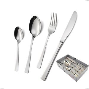 Doram 16-piece cutlery set in showcase packaging, polished Aisi 304 stainless steel, 2.5 mm thickness