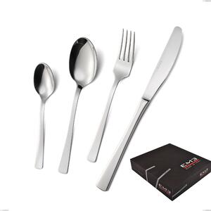 Doram 49 Piece Cutlery Set in Gift Box, Economical Knife, Polished AISI 304 Stainless Steel, 2.5 mm Thickness