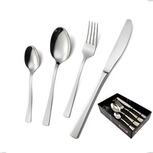 Doram 24 piece cutlery set in showcase box, polished Aisi 304 stainless steel, 2.5 mm thickness