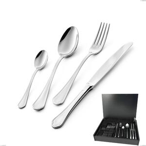 Domus 24 Piece Cutlery Set in Wooden Case, Stainless Steel 18.10 (AISI304), 3.0 mm Thickness