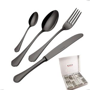 Domus Black 24-piece Cutlery Set in Box, 18/10 Stainless Steel, 3 mm Thickness