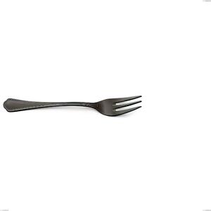 Domus Black Dessert Fork, 18/10 Stainless Steel with PVD Coating, 3 mm Thickness, 152 mm Length