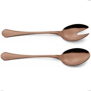 Domus Chocolate Salad Servers, Stainless Steel 18/10, Length 240 mm Thickness 3 mm PVD Chocolate Treatment