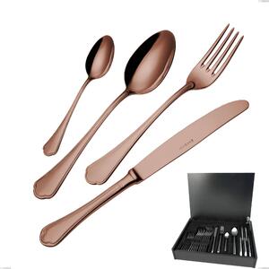 24 Piece Domus Chocolate Cutlery Set in Wooden Case, 18/10 Stainless Steel, 3 mm Thickness