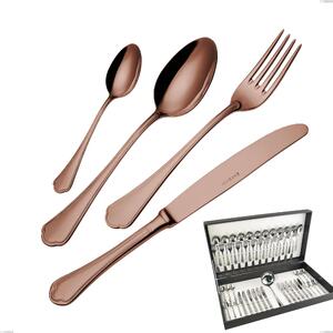 Domus Chocolate 49-piece cutlery set in canteen box, 18/10 Stainless Steel, 3 mm thickness
