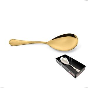 Domus Gold Serving Spoon in Showcase Packaging, 18/10 Stainless Steel, 3 mm Thickness