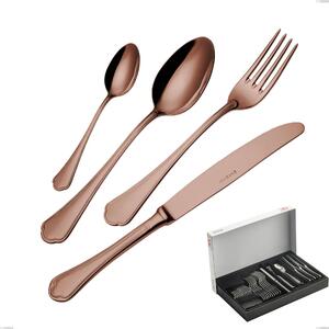 30-Piece Domus Chocolate Cutlery Set in Panoramic Packaging, 18/10 Stainless Steel, 3 mm Thickness