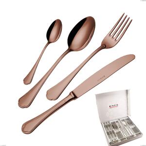 Domus Chocolate 24 Piece Cutlery Set in Gift Box, 18/10 Stainless Steel, 3 mm Thickness