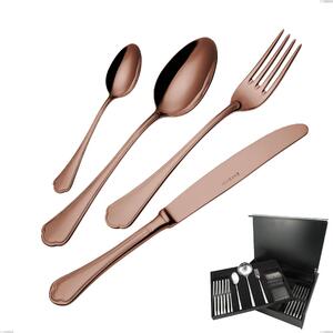 75-Piece Domus Chocolate Cutlery Set in Wooden Case, 18/10 Stainless Steel, 3 mm Thickness