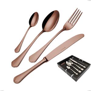 Domus Chocolate 24 Piece Cutlery Set in Showcase Box, 18/10 Stainless Steel, 3 mm Thickness