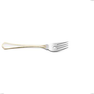 Domus Oro Fish Fork, 18-10 Stainless Steel, 24 Carat Polished Gold, 3 mm Thickness, 193 mm Length