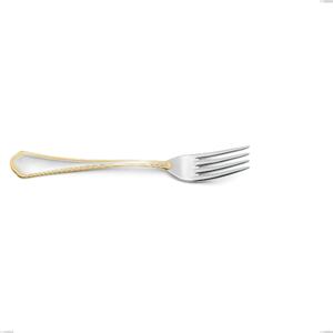 Domus Oro Table Fork, 18-10 Stainless Steel, 24 Carat Polished Gold, 3 mm Thickness, 205 mm Length