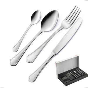 Domus Silver 30-piece Cutlery Set in Panoramic Packaging, 18/10 Stainless Steel, 3mm Thickness