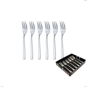 Duna Dessert Fork Set of 6 in Showcase Packaging, Polished Stainless Steel (Aisi 304)