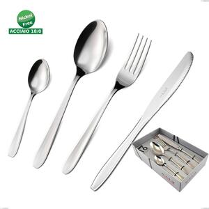 16 Piece Eco Cutlery Set in Display Case with Eco Nomical Knife, Aisi 430 Stainless Steel Nickel Free Polished Cutlery, 1.5 mm Thickness eco