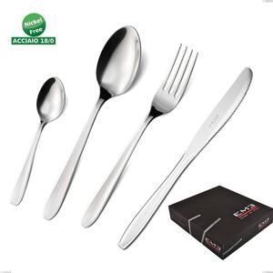 49-Piece Eco Cutlery Set in Gift Box, Eco Nomico Knife, Nickel-Free AISI 430 Stainless Steel Polished Cutlery, 1.5 mm Thickness eco