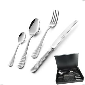 Eden 51 Piece Cutlery Set in Wooden Case, Stainless Steel 18.10 (AISI304), 3.0 mm Thickness