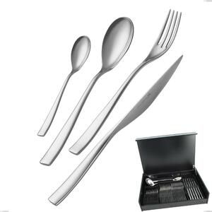 Etoile Inox 51-piece cutlery set in wooden case, 18/10 (AISI304), 4 mm thickness, polished mirror finish stainless steel