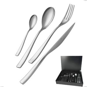 Etoile Inox 24-piece cutlery set in wooden case, 18/10 (AISI304), 4 mm thickness, mirror-polished stainless steel finish