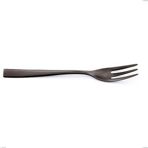 EtoIle PVD Black Dessert Fork, Polished 18/10 Stainless Steel, 4 mm Thickness, 162 mm Length, PVD Black