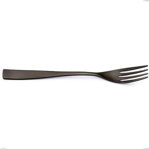 EtoIle PVD Black Table Fork, Polished 18/10 Stainless Steel, 4 mm Thickness, 220 mm Length, PVD Black