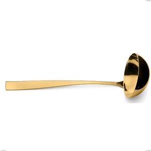 Etoile PVD Gold Ladle, Polished 18/10 Stainless Steel, 4 mm Thickness, 280 mm Length, Gold PVD