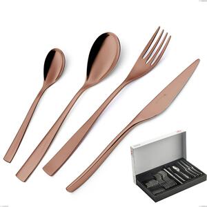 Etoile PVD Chocolate 30-piece cutlery set in panoramic packaging, 18/10 polished stainless steel, 4 mm thickness, PVD chocolate