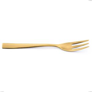 Etoile PVD Gold Dessert Fork, Polished 18/10 Stainless Steel, 4 mm Thickness, 162 mm Length, Gold PVD