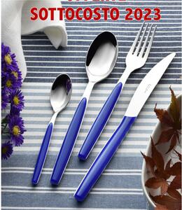 Dream Colourful Cutlery Set 24 Pieces One Place Setting 6 Knives 6 Forks 6 Spoons 6 Coffee Spoons in Stainless Steel 18/0 (AISI430) Nickel Free Blue