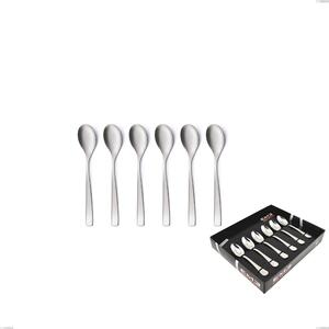 Set of 6 Etoile Sandblasted Moka Spoons in Showcase Box, Sandblasted Stainless Steel 18/10 (AISI304)