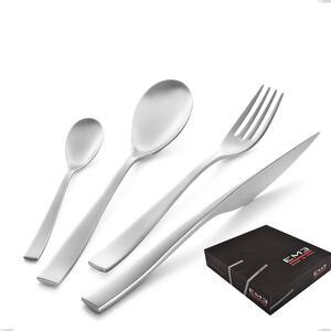 ETOILE Sandblasted 49-piece Cutlery Set in Polished 18/10 Stainless Steel 4 mm Thickness with Gift Box