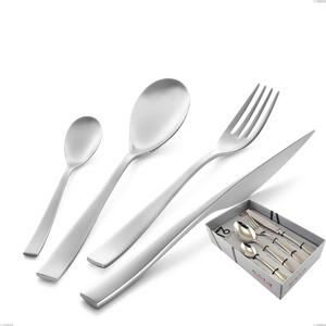 Etoile Sandblasted 16-Piece Cutlery Set in Display Box, Sandblasted Stainless Steel 18/10 (AISI304) Etoile Sandblasted