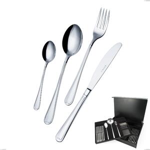 75-Piece Euro Cutlery Set in Wooden Case, Economical Knife, 18/10 Stainless Steel (AISI304), 2.00 mm Thickness