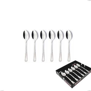 Set of 6 Euro Coffee Spoons in Display Box, 18/10 (AISI304), 2.00 mm Thickness