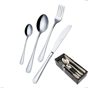 Euro 24-piece Cutlery Set in Space-Saving Packaging, Economical Knife, 18/10 (AISI304), 2.00 mm Thickness