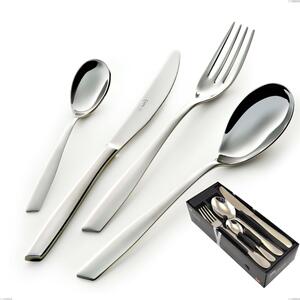 Eleven 24 Piece Cutlery Set in Space-Saving Packaging, (Stainless Steel 18.10 AISI304), 2.5 mm Thickness, Mirror Polish Finish