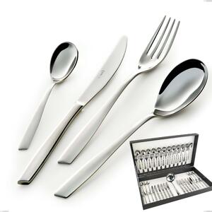 Eleven 49-piece Cutlery Set in Canteen Box, (18.10 AISI 304 Stainless Steel), 2.5 mm Thickness, Mirror Polish Finish