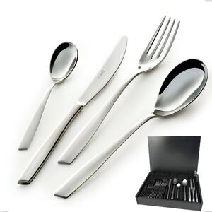 Eleven 24 Piece Cutlery Set in Wooden Case, (18.10 AISI304 Stainless Steel), 2.5 mm Thickness Mirror Finish