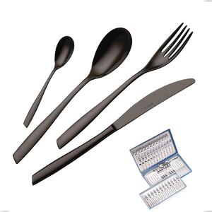 75-Piece Cutlery Set in Gift Case Eleven PVD Black, Stainless Steel 18.10, 2.5 mm Thickness