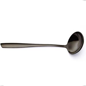 Eleven PVD Black Stainless Steel 18/10 Ladle, Length 302 mm, Thickness 2.5 mm, Black