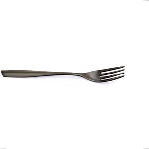 Eleven PVD Black Stainless Steel 18/10 Serving Fork, PVD Black, Length 252 mm, Thickness 2.5 mm, Black