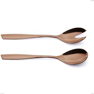 ELeven PVD Chocolate Salad Cutlery Set, Polished 18/10 Stainless Steel, 2.5 mm Thickness, 253 mm Length, PVD Chocolate