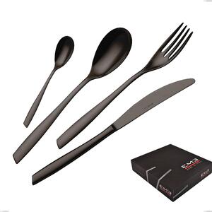 Eleven PVD Black 49 Piece Cutlery Set in Gift Box, Stainless Steel 18.10, 2.5 mm Thickness