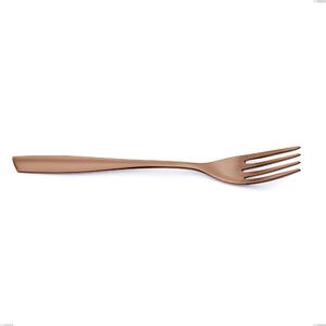 ELeven PVD Chocolate Serving Fork, Polished 18/10 Stainless Steel, 2.5 mm Thickness, 220 mm Length, PVD Chocolate